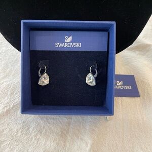 Swarovski Silver Dangle Earrings with Crystal Accents